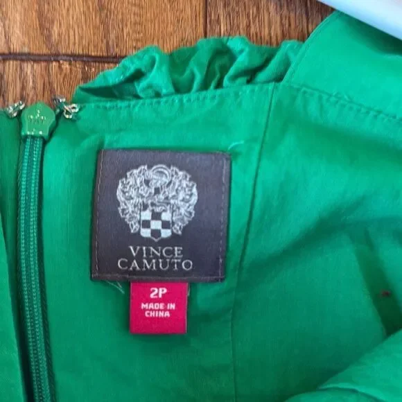 Vince Camuto green eyelet ruffle sun dress size 2p - Picture 8 of 11